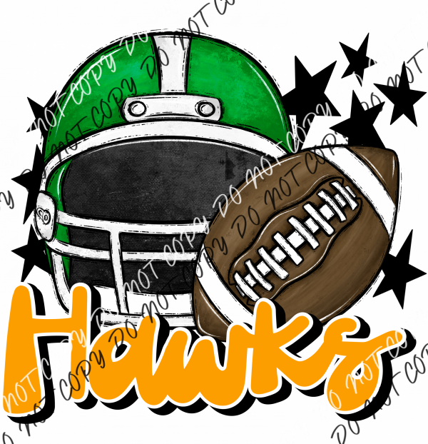 Football Helmet Hawks Dtf Transfer Transfers