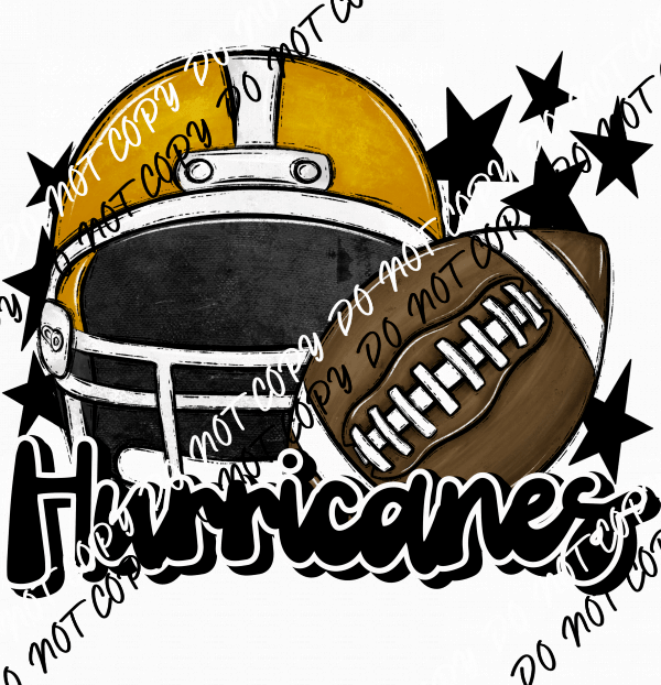 Football Helmet Hurricanes DTF Transfer (See Color Options) - We Print U Press DTF Transfers