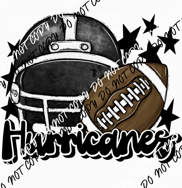 Football Helmet Hurricanes DTF Transfer (See Color Options) - We Print U Press DTF Transfers