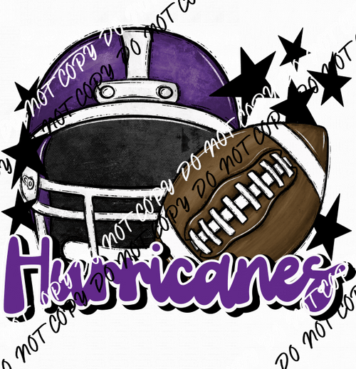 Football Helmet Hurricanes DTF Transfer (See Color Options) - We Print U Press DTF Transfers