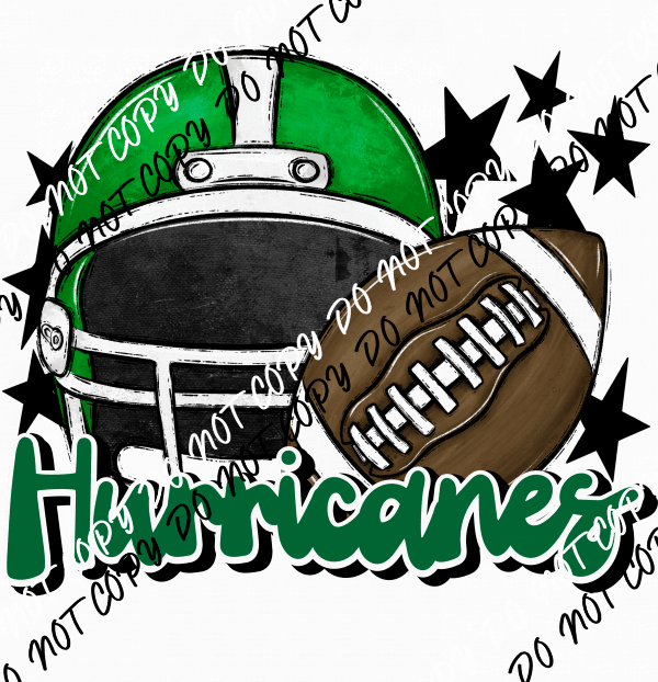 Football Helmet Hurricanes DTF Transfer (See Color Options) - We Print U Press DTF Transfers