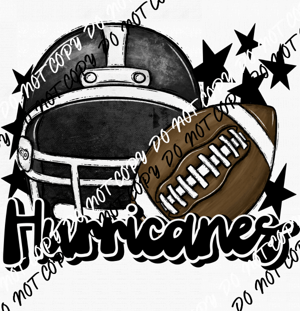 Football Helmet Hurricanes DTF Transfer (See Color Options) - We Print U Press DTF Transfers