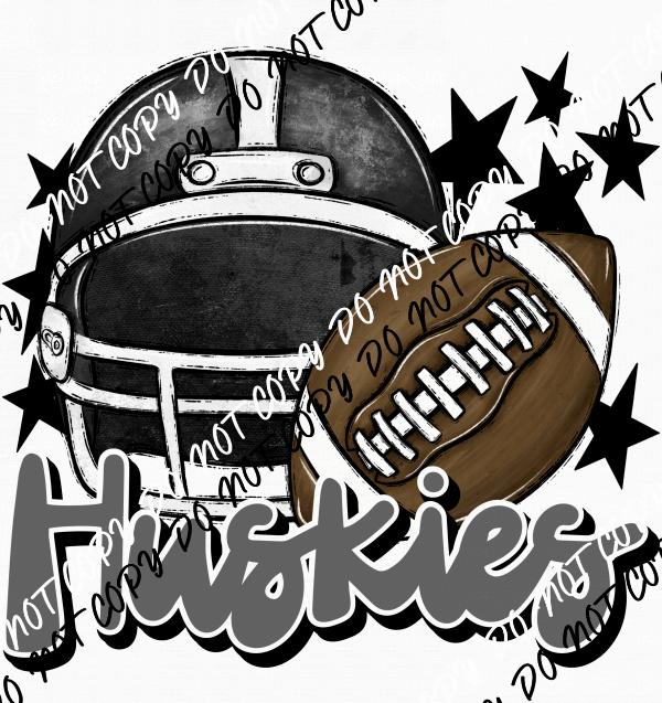 Football Helmet Huskies DTF Transfer (See Color Options) - We Print U Press DTF Transfers