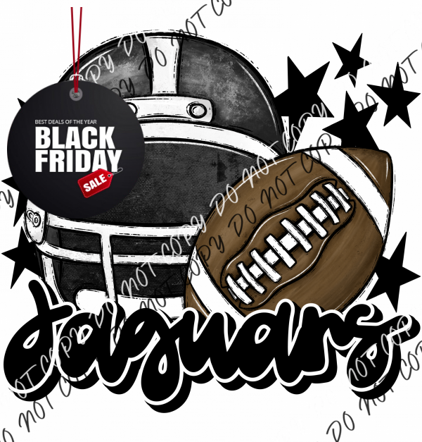 Football Helmet Jaguars Dtf Transfer (See Color Options) Pocket Size 3 / Black Lettering Transfers