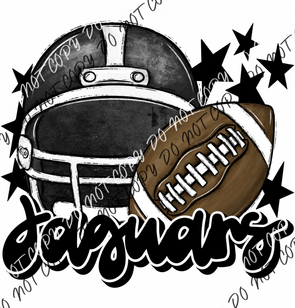 Football Helmet Jaguars Dtf Transfer (See Color Options) Pocket Size 3 / Black Lettering Transfers