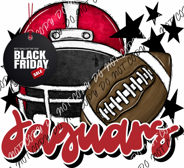 Football Helmet Jaguars Dtf Transfer (See Color Options) Pocket Size 3 / Red Lettering Transfers