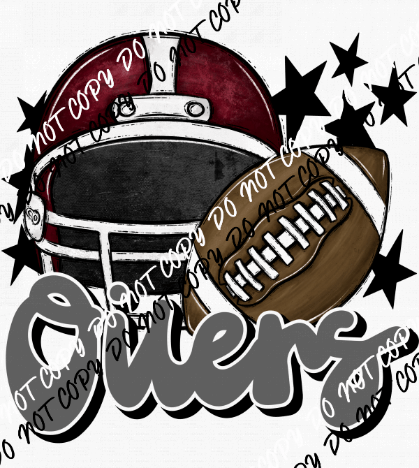 Football Helmet Oilers DTF Transfer (See Color Options) - We Print U Press DTF Transfers