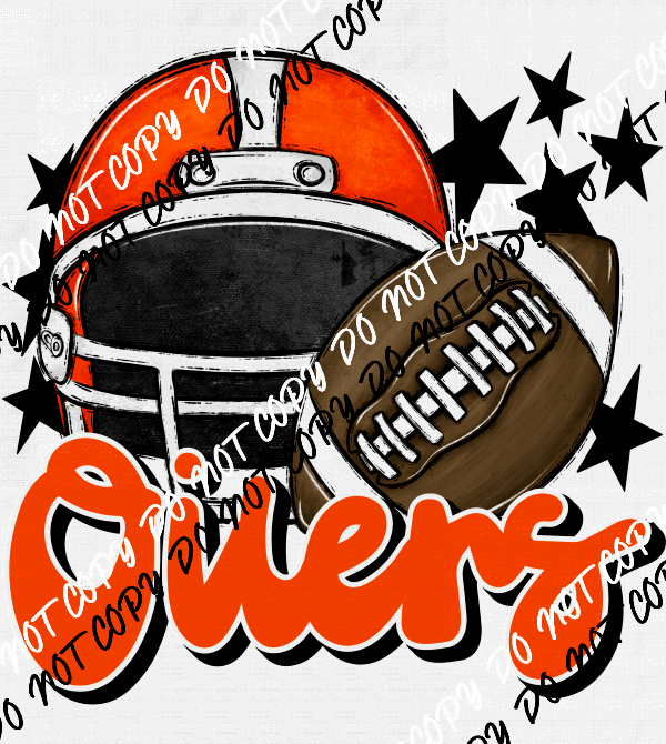 Football Helmet Oilers DTF Transfer (See Color Options) - We Print U Press DTF Transfers