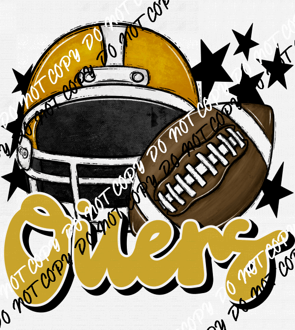 Football Helmet Oilers DTF Transfer (See Color Options) - We Print U Press DTF Transfers