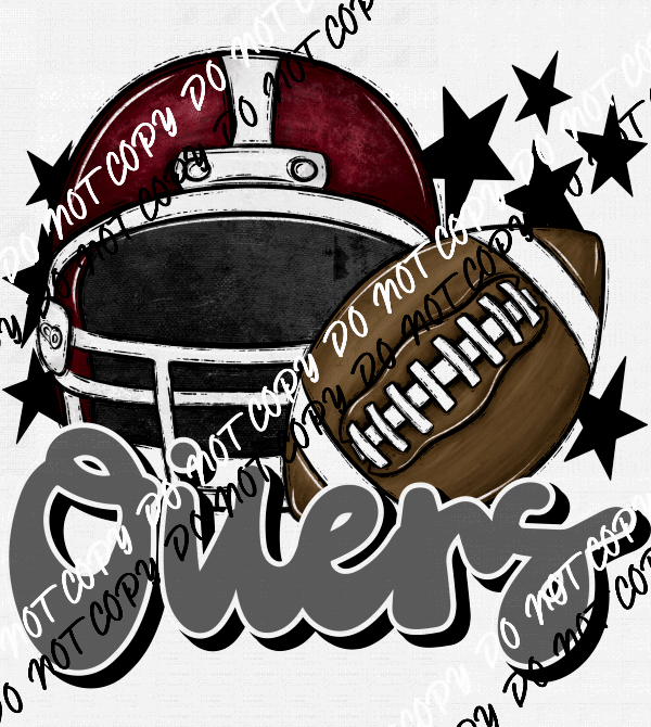 Football Helmet Oilers DTF Transfer (See Color Options) - We Print U Press DTF Transfers