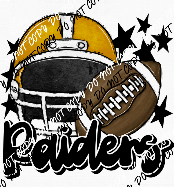 Football Helmet Raiders DTF Transfer (See Color Options) - We Print U Press DTF Transfers