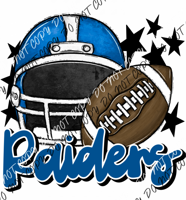 Football Helmet Raiders Dtf Transfer (See Color Options) Pocket Size 3 / Royal Transfers