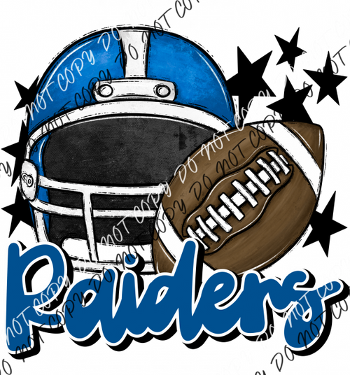 Football Helmet Raiders Dtf Transfer (See Color Options) Pocket Size 3 / Royal Transfers