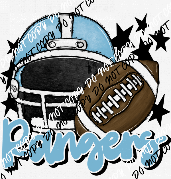 Football Helmet Rangers DTF Transfer (See Color Options) - We Print U Press DTF Transfers