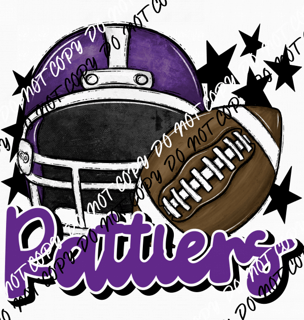 Football Helmet Rattlers DTF Transfer (See Color Options) - We Print U Press DTF Transfers