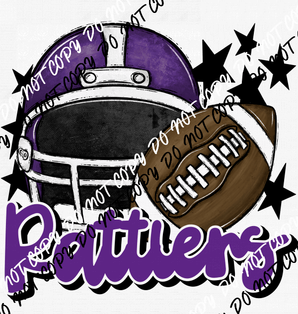 Football Helmet Rattlers DTF Transfer (See Color Options) - We Print U Press DTF Transfers