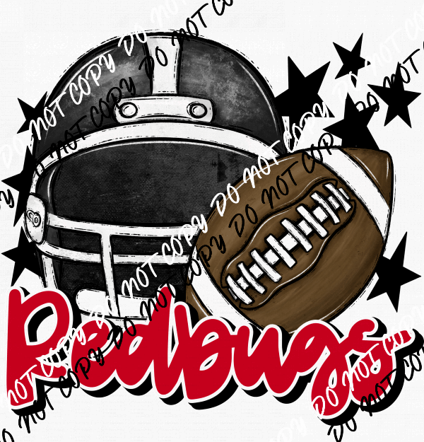 Football Helmet Redbugs DTF Transfer (See Color Options) - We Print U Press DTF Transfers