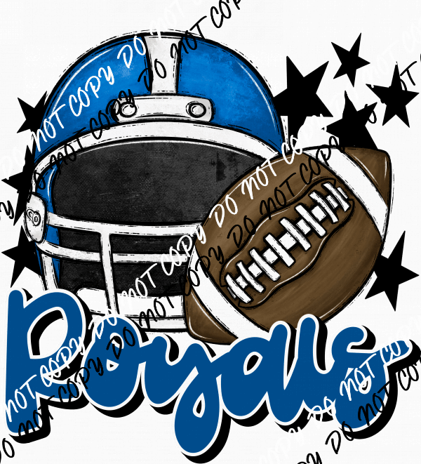 Football Helmet Royals DTF Transfer (See Color Options) - We Print U Press DTF Transfers