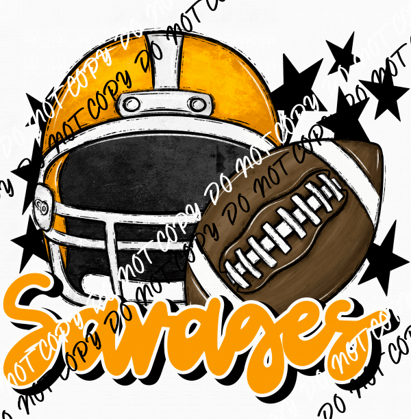 Football Helmet Savages DTF Transfer (See Color Options) - We Print U Press DTF Transfers