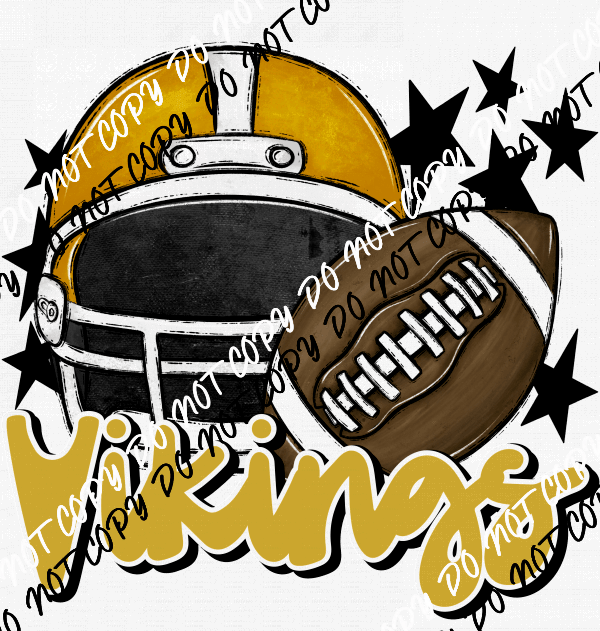 Football Helmet Vikings DTF Transfer (See Color Options) - We Print U Press DTF Transfers