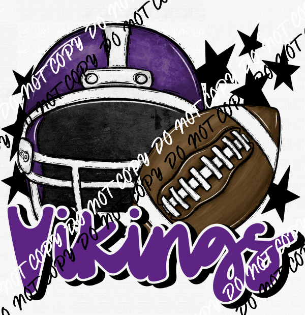 Football Helmet Vikings DTF Transfer (See Color Options) - We Print U Press DTF Transfers