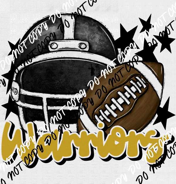 Football Helmet Warriors DTF Transfer (See Color Options) - We Print U Press DTF Transfers