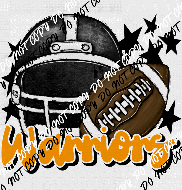 Football Helmet Warriors DTF Transfer (See Color Options) - We Print U Press DTF Transfers