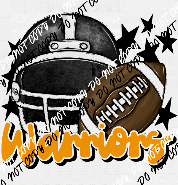 Football Helmet Warriors DTF Transfer (See Color Options) - We Print U Press DTF Transfers