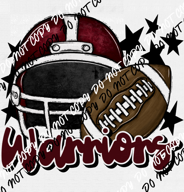 Football Helmet Warriors DTF Transfer (See Color Options) - We Print U Press DTF Transfers