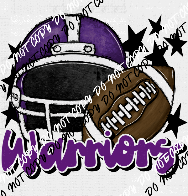 Football Helmet Warriors DTF Transfer (See Color Options) - We Print U Press DTF Transfers