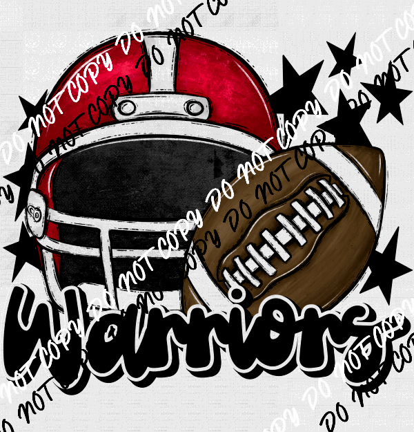 Football Helmet Warriors DTF Transfer (See Color Options) - We Print U Press DTF Transfers