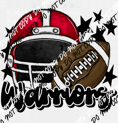 Football Helmet Warriors DTF Transfer (See Color Options) - We Print U Press DTF Transfers