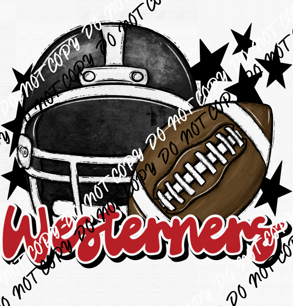 Football Helmet Westerners DTF Transfer (See Color Options) - We Print U Press DTF Transfers