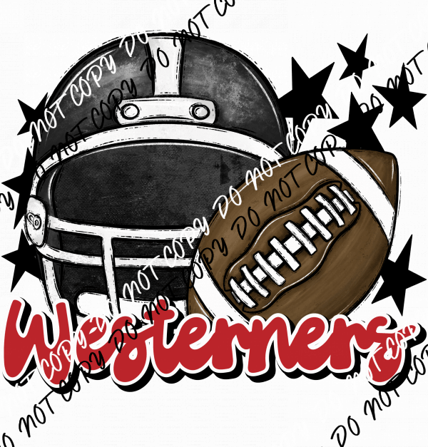 Football Helmet Westerners DTF Transfer (See Color Options) - We Print U Press DTF Transfers