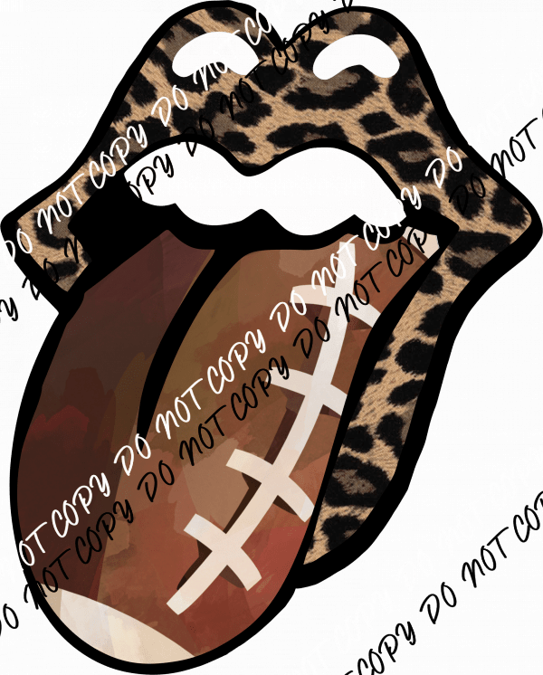 Football Leopard Tongue DTF Transfer - We Print U Press DTF Transfers