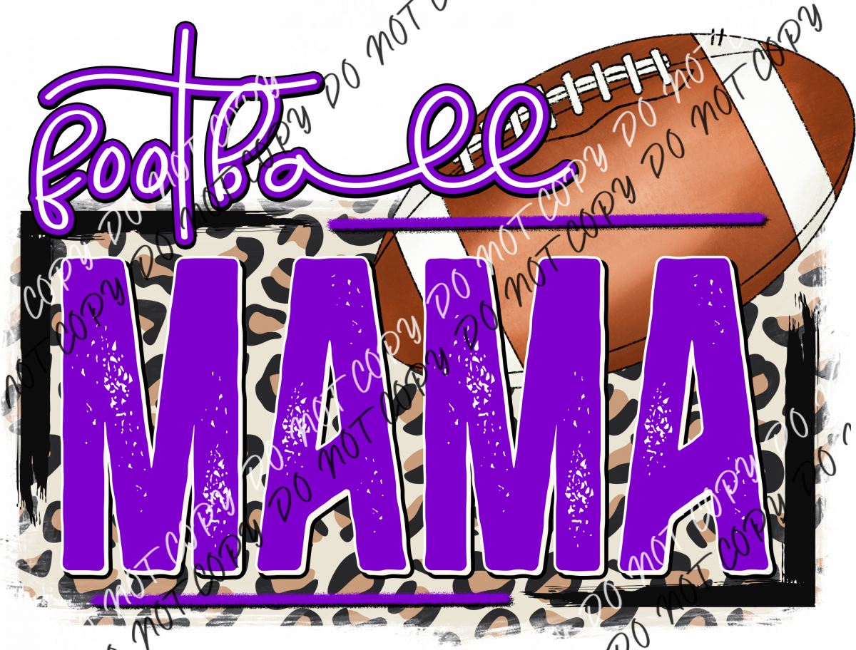 Football Mama Purple Leopard Dtf Transfer
