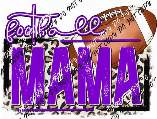 Football Mama Purple Leopard DTF Transfer - We Print U Press DTF Transfers