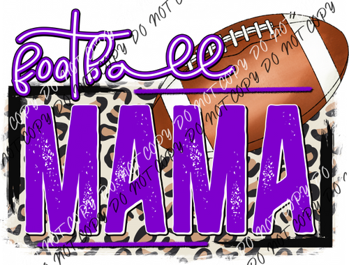 Football Mama Purple Leopard Dtf Transfer