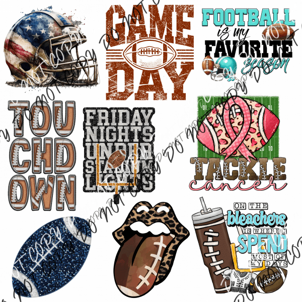 FOOTBALL MINI UV TRANSFER BUNDLE - We Print U Press DTF Transfers