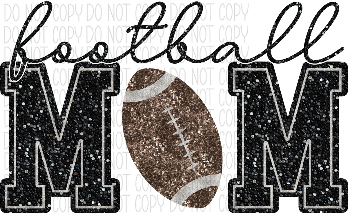 Football Mom Faux Sequin Dtf Transfer (See Color Options) Pocket Size 3 / Black Transfers