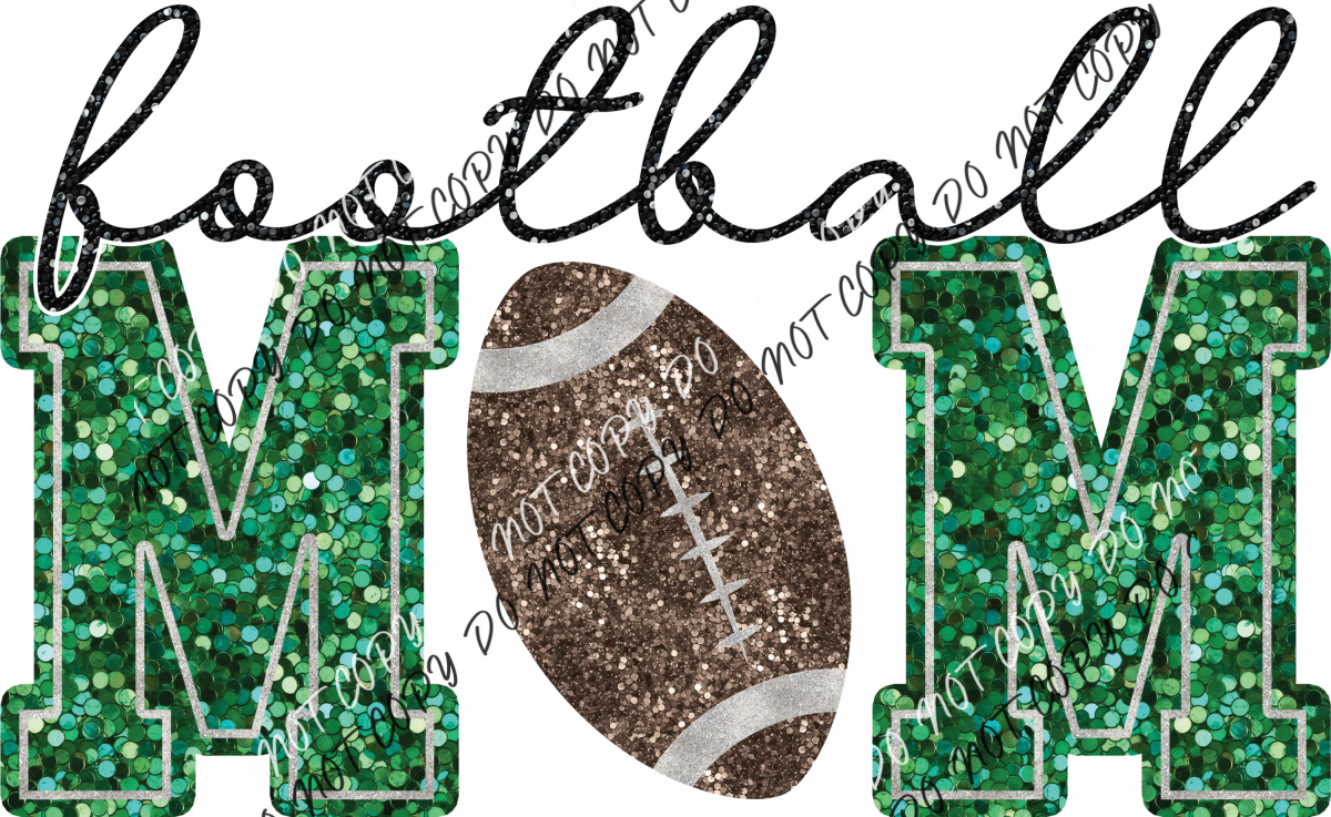 Football Mom Faux Sequin Dtf Transfer (See Color Options) Pocket Size 3 / Green Transfers