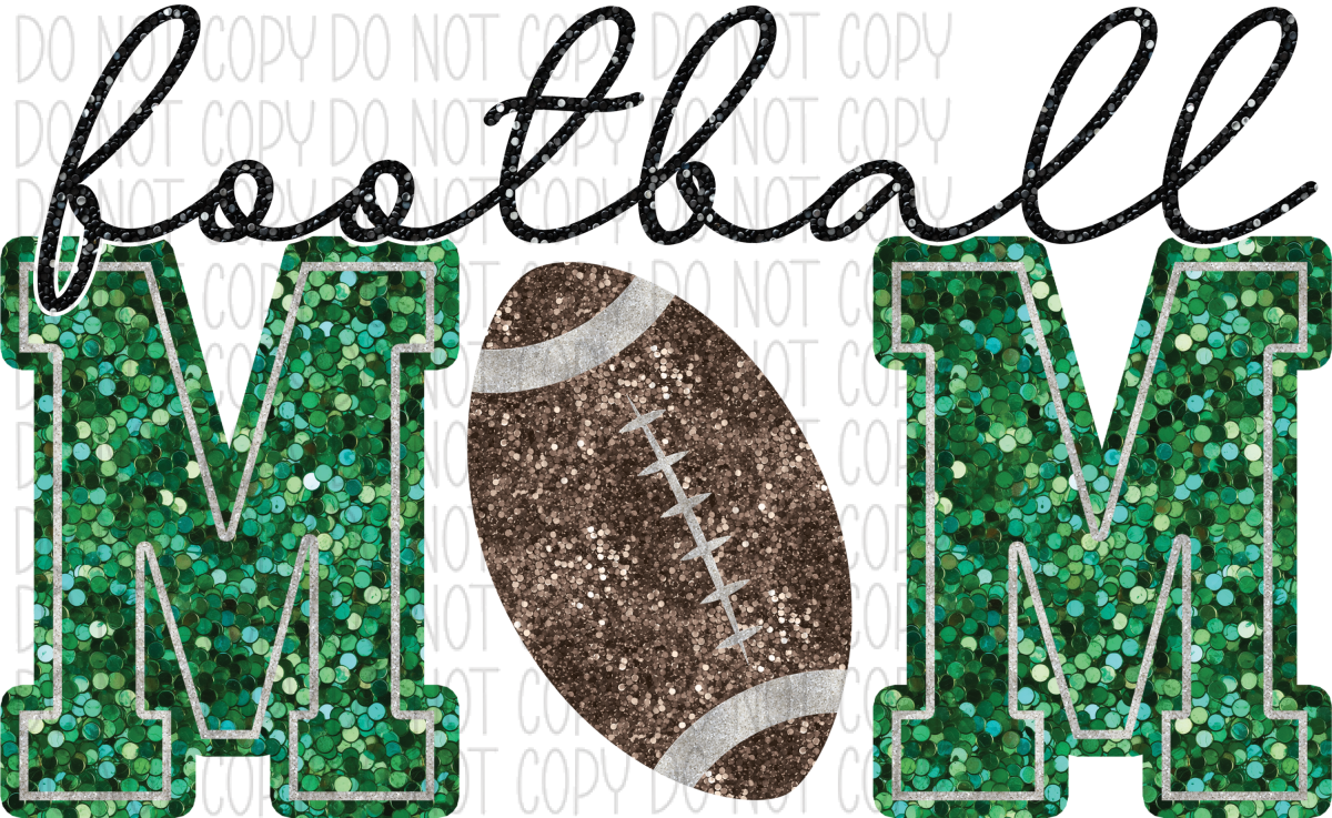 Football Mom Faux Sequin Dtf Transfer (See Color Options) Pocket Size 3 / Green Transfers