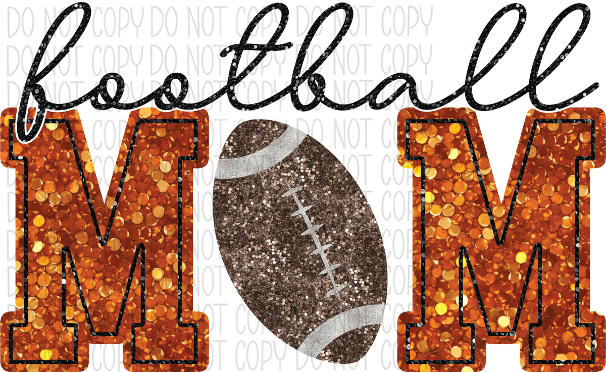 Football Mom Faux Sequin Dtf Transfer (See Color Options) Pocket Size 3 / Orange Transfers