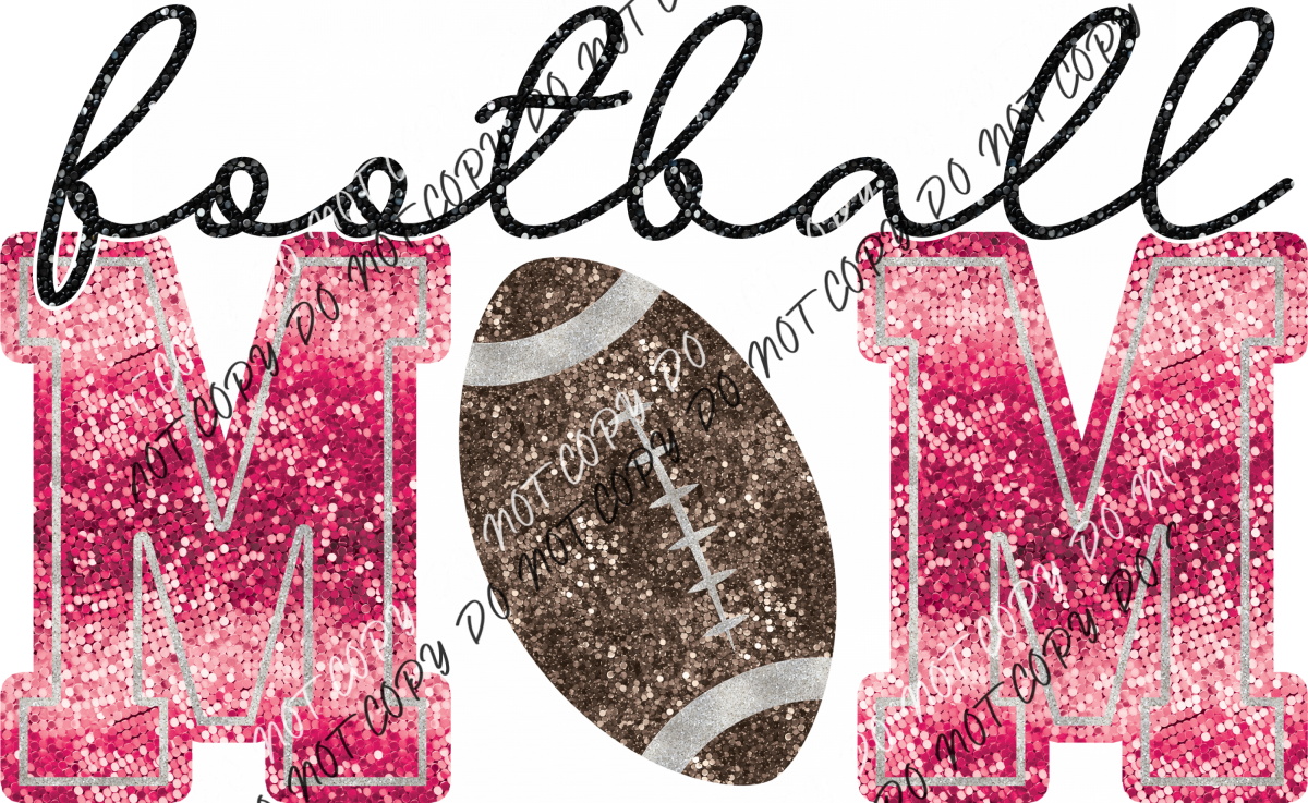 Football Mom Faux Sequin Dtf Transfer (See Color Options) Pocket Size 3 / Pink Transfers