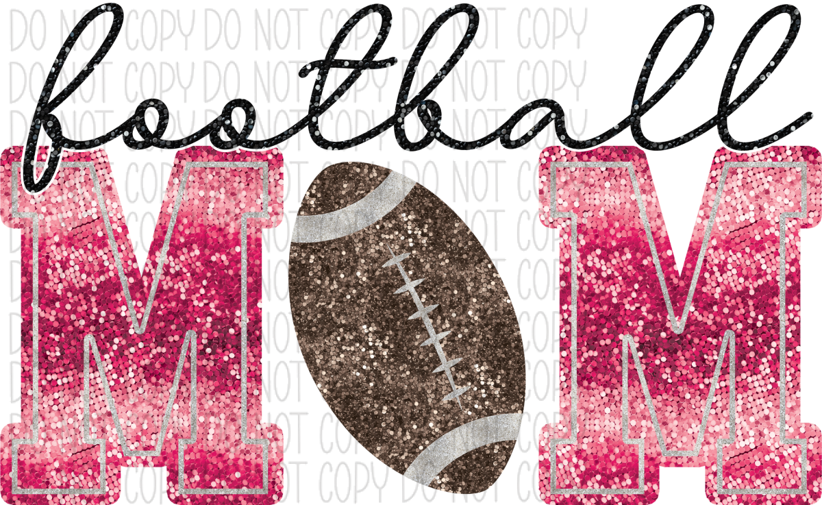 Football Mom Faux Sequin Dtf Transfer (See Color Options) Pocket Size 3 / Pink Transfers