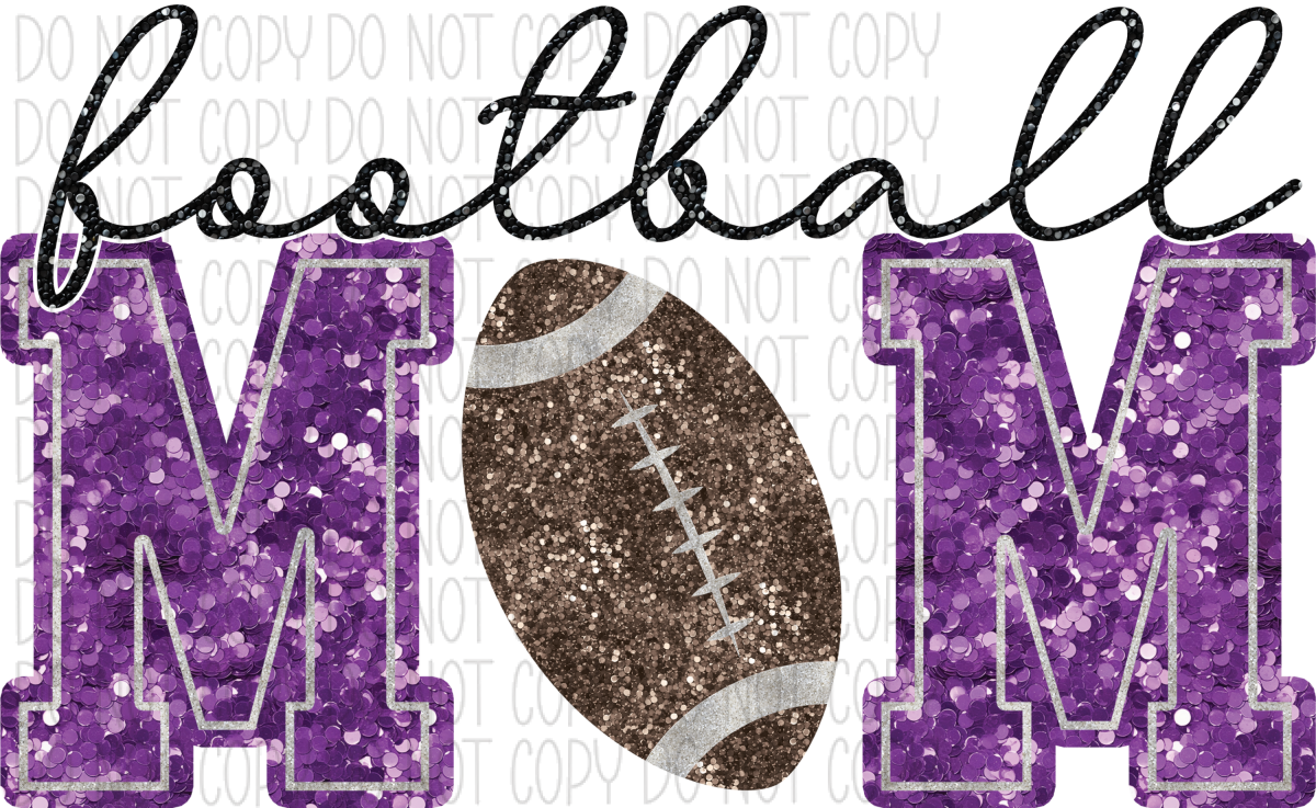 Football Mom Faux Sequin Dtf Transfer (See Color Options) Pocket Size 3 / Purple Transfers