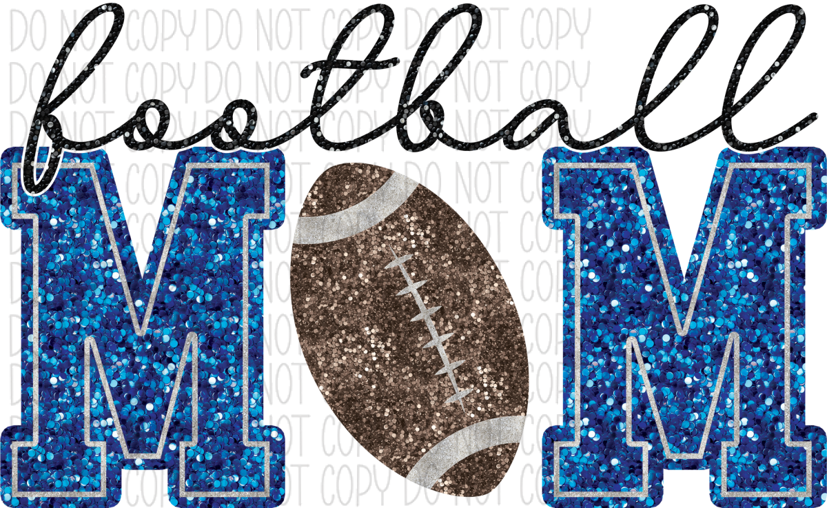 Football Mom Faux Sequin Dtf Transfer (See Color Options) Pocket Size 3 / Royal Transfers