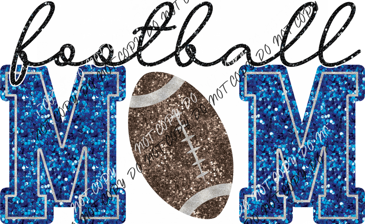 Football Mom Faux Sequin Dtf Transfer (See Color Options) Pocket Size 3 / Royal Transfers