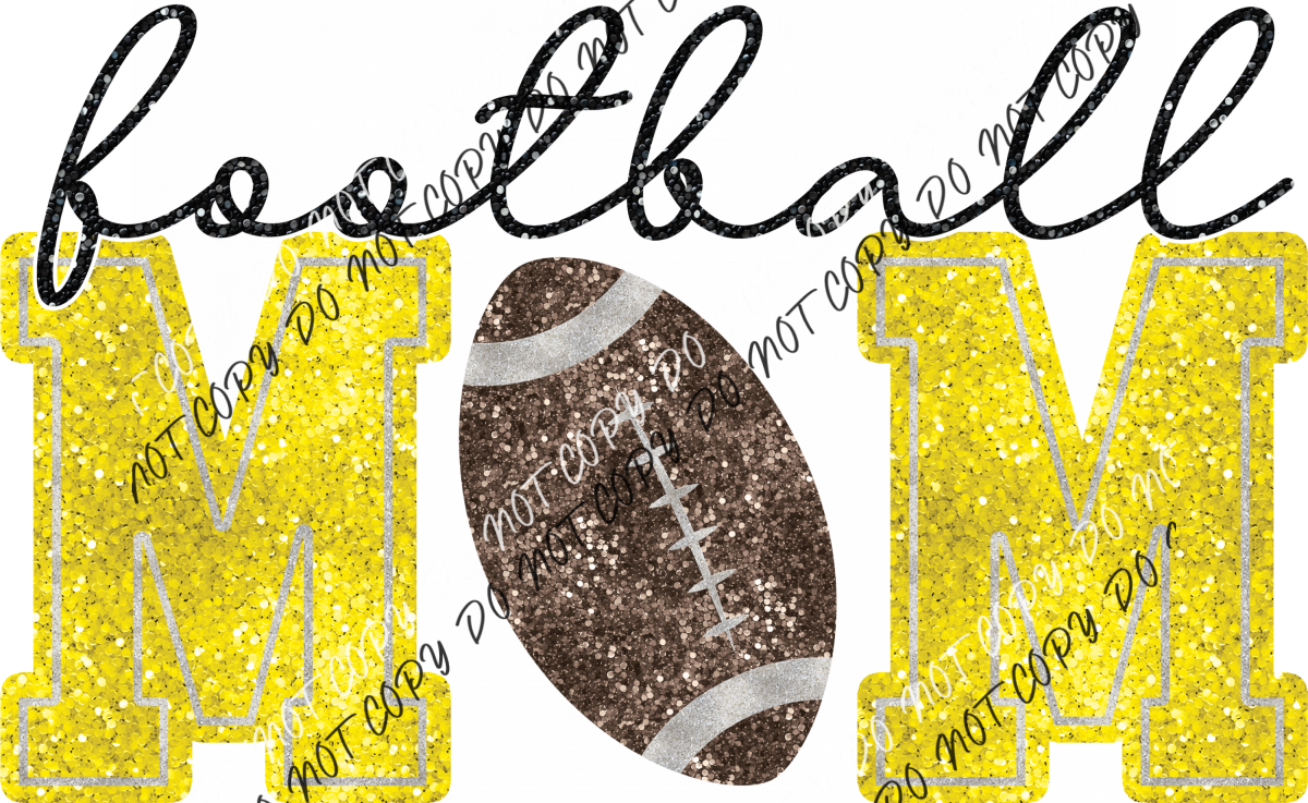 Football Mom Faux Sequin Dtf Transfer (See Color Options) Pocket Size 3 / Yellow Transfers