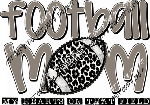 Football Mom Leopard Print DTF Transfer - We Print U Press DTF Transfers